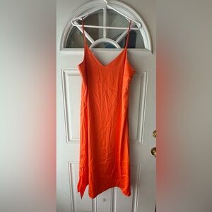BNWT THE DROP Ana Midi Orange Slip Dress